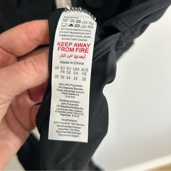 NWT PrettyLittleThing Plus Black Frill Edge Ring Detail Black Swimsuit Size 24 - Picture 7 of 9